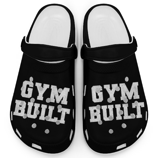 Gym Built White Typography Clogs