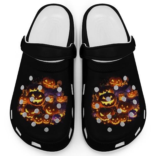 Lantern Pumpkin Face Halloween Costume funny Gif Clogs