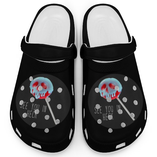 See You In Heck Poison Skull Candy Clogs