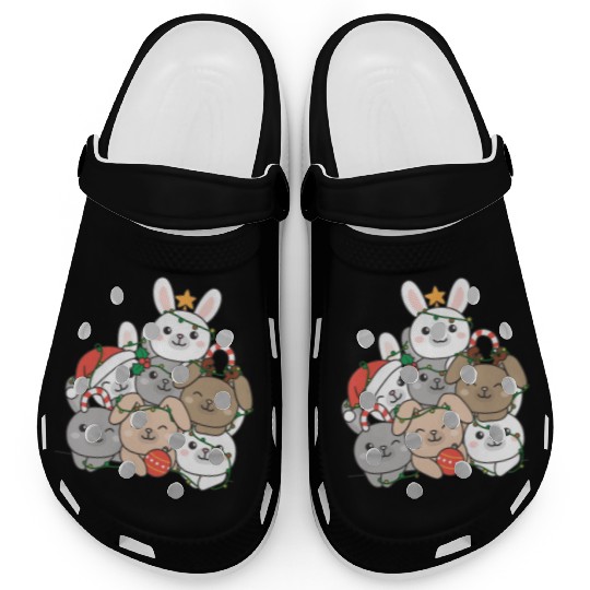 Bunny Christmas Tree Funny Animal Christmas Clogs