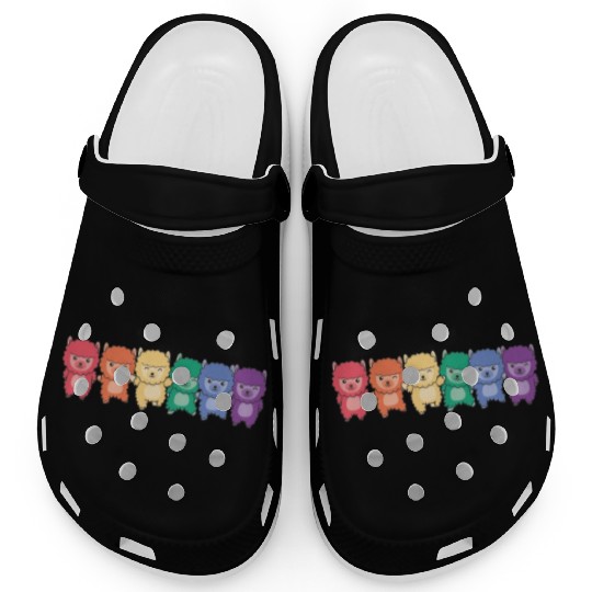Rainbow Alpaca Flag Pride Lgbtq Cute Alpacas Clogs