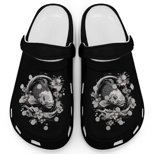 Koi Fish Koi Carp Japanese Tatto-style Koi Clogs