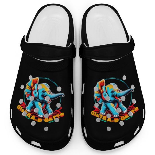 Colorful elephant face Clogs