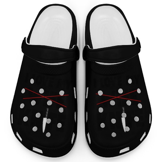 I Love My Wife Knife Clogs