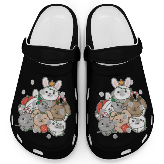 Bunny Christmas Tree Funny Animal Christmas Clogs