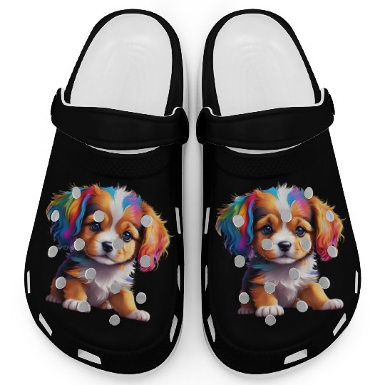 Cute Puppy Made of Liquid Colours Clogs