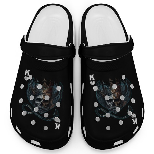 Heart King Playing Card Halloween Gothic Fan Clogs