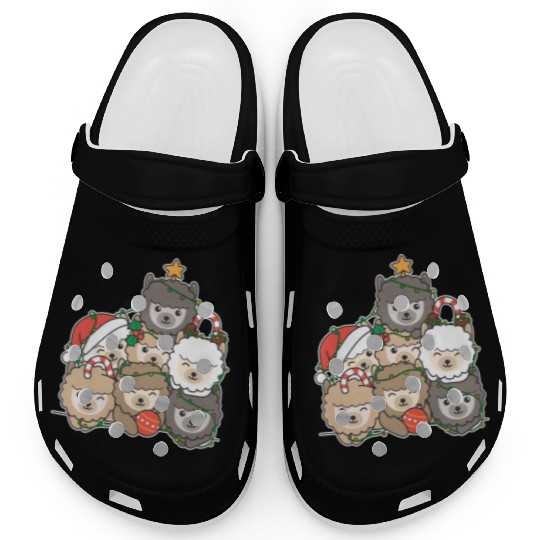 Alpaca Christmas Tree Funny Animal Christmas Clogs
