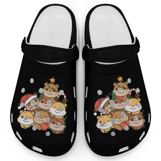 Hamster Christmas Tree Funny Animal Christmas Clogs
