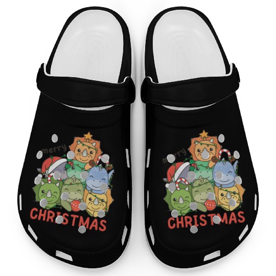 Dinosaur Christmas Tree Merry Christmas Clogs