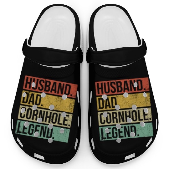 Cornhole Vintage Husband Dad Legend Clogs