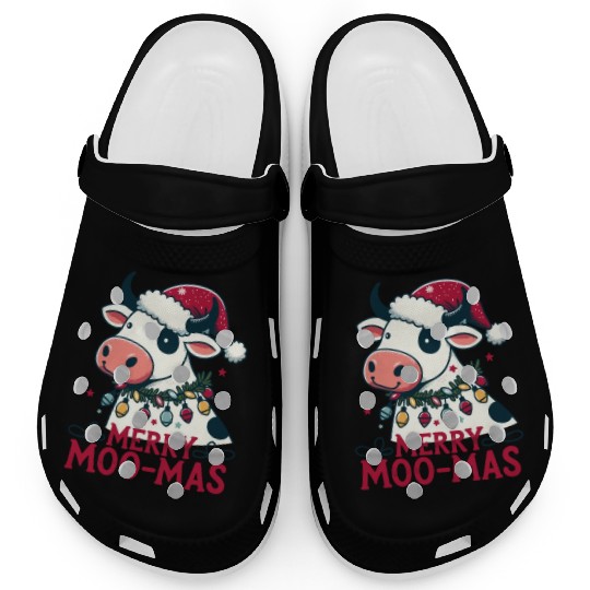 Cute Cow Lover Christmas Design Clogs
