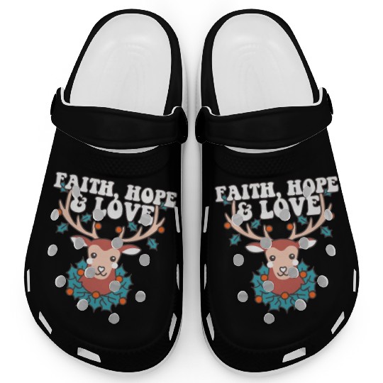 Religious Family Faith Hope Love Christmas Clogs