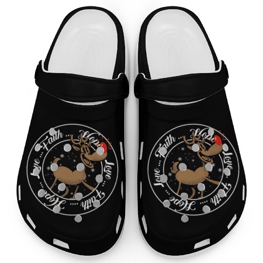 Religious Family Faith Hope Love Christmas Clogs