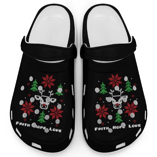 Faith Hope Love Religious Family Christmas Clogs