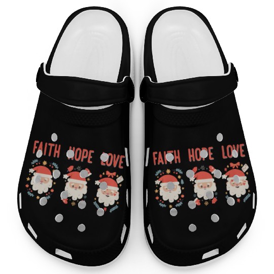 Religious Family Faith Hope Love Christmas Santa Clogs