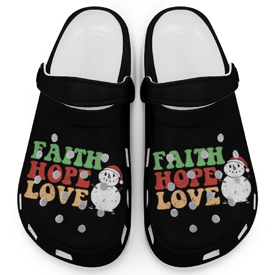 Faith Hope Love Religious Family Christmas Clogs