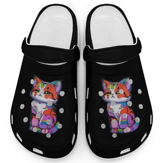 Colorful Cute cat for cat Lovers Clogs