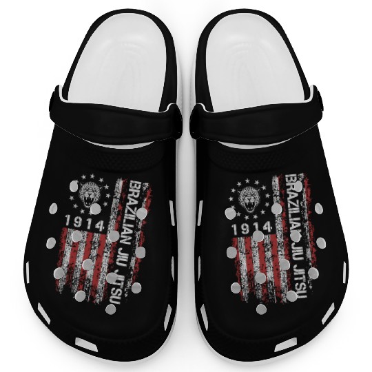 Brazilian Jiu Jitsu 1914 America flag gift Clogs