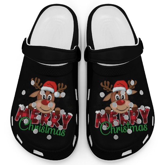 Cute Reindeer Merry Christmas Clogs