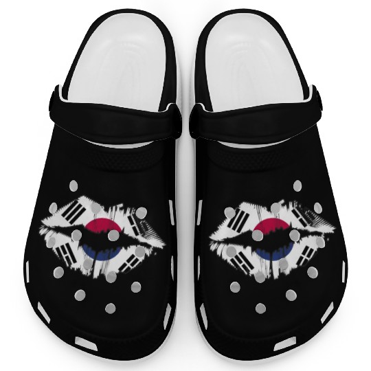 South Korea Flag Korean Country Kiss Lips Clogs