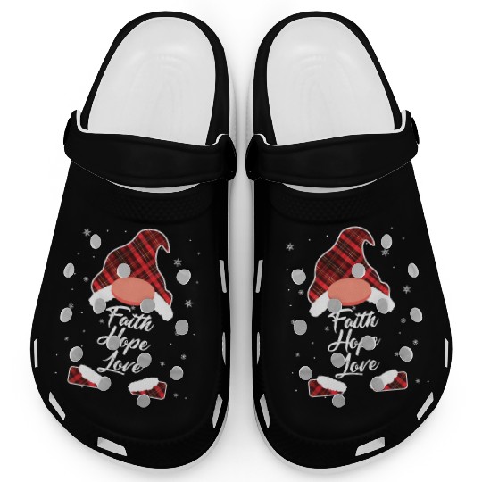 Faith Hope Love Religious Family Christmas Gnome Clogs