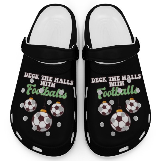 Football Player Coach Christmas Balls Deck The Clogs