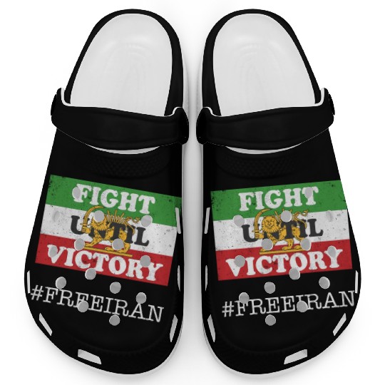 Iranian Lion Sword Flag FIGHT UNTIL VICTORY, Clogs