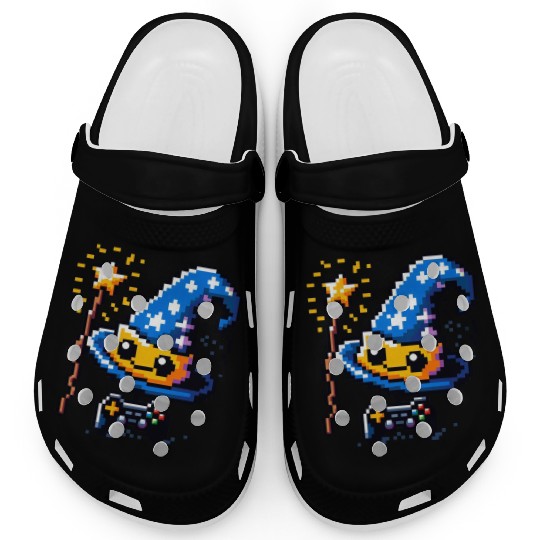 Gamer Wizard 8-Bit Hat with Controller Wand Clogs