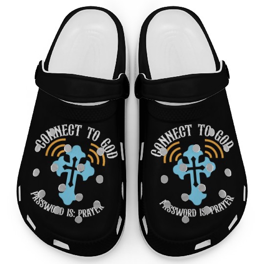 Connect to God I Love Jesus Believer Scripture Clogs