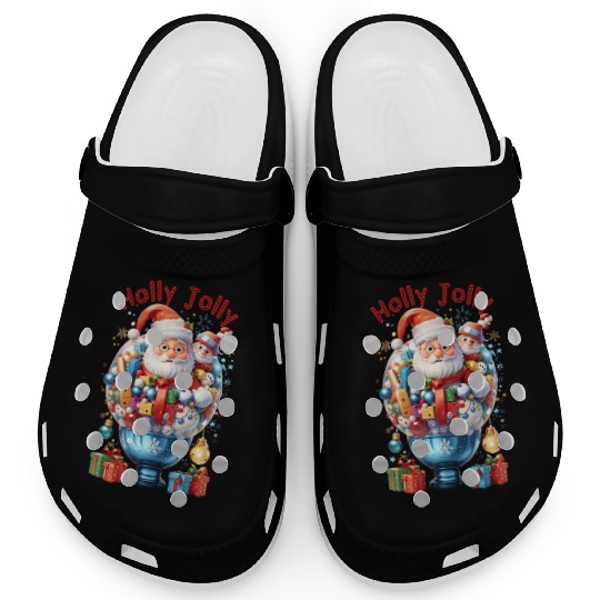 Holly Jolly bubble Santa Clogs