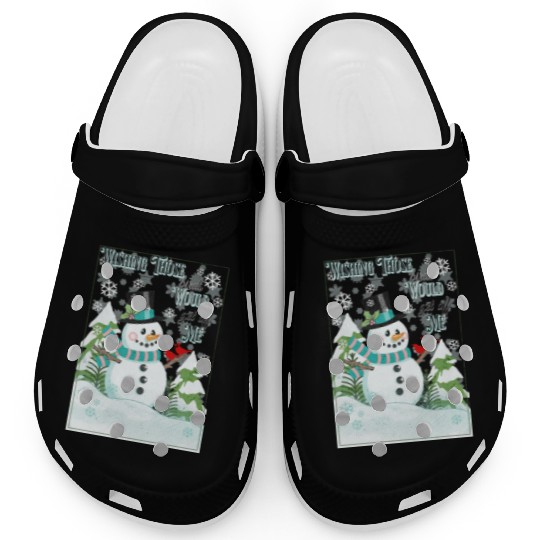 Funny Cranky Snowman Clogs