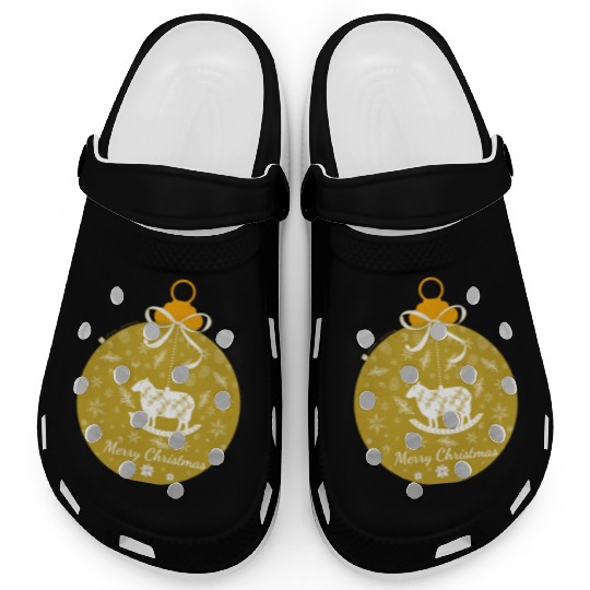 Golden Lamb Christmas Ornament Clogs