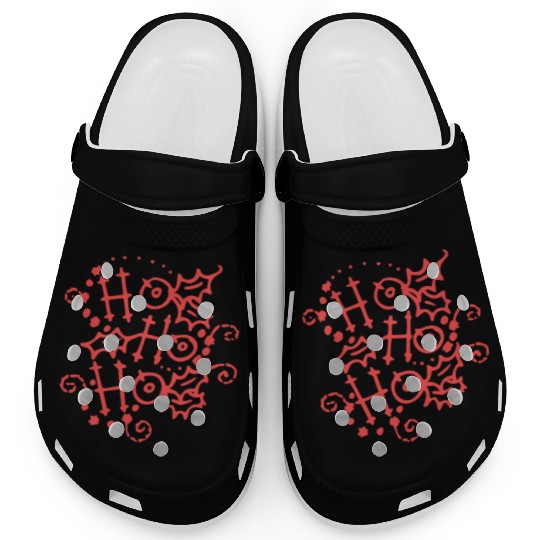 Christmas Typography Holly Ho Ho Ho Clogs