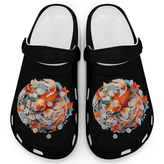Koi Fish Mandala Art Clogs