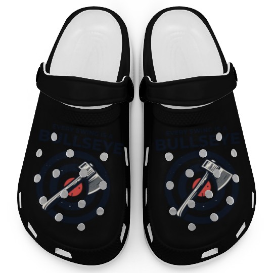 Axe Throwing Axe Thrower Lumberjack Funny Bullseye Clogs