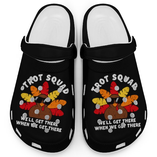 Turkey Trot Squad Race Funny Thanksgiving Running Clogs