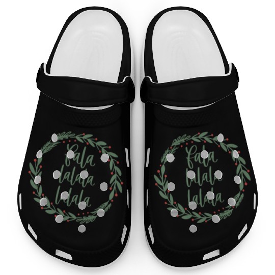 Fa La La Sage Green Christmas Wreath Fun Clogs