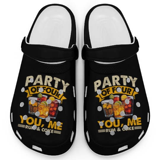 PARTY OF FOUR YOU, ME RUM & COKE Clogs