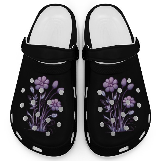 Lavender Majesty: A Tapestry of Orchids and Lilacs Clogs