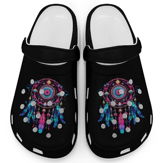 Neon Dreamcatcher Fantasy | Plastic Poppy™ Clogs