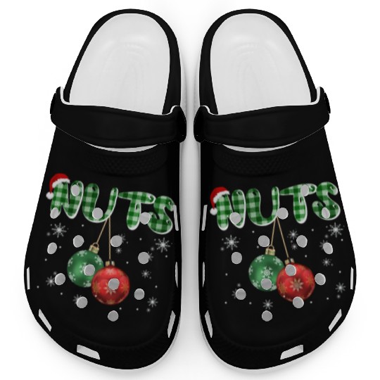 Chest Nuts Christmas Funny Couple Matching Clogs