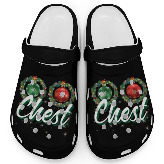 Chest Nuts Christmas Couple Funny Matching Clogs