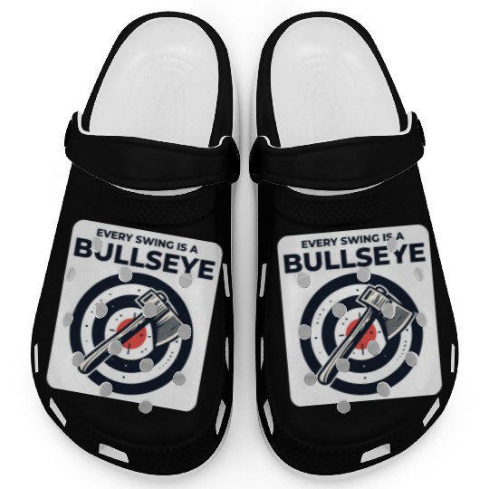 Axe Throwing Axe Thrower Lumberjack Funny Bullseye Clogs