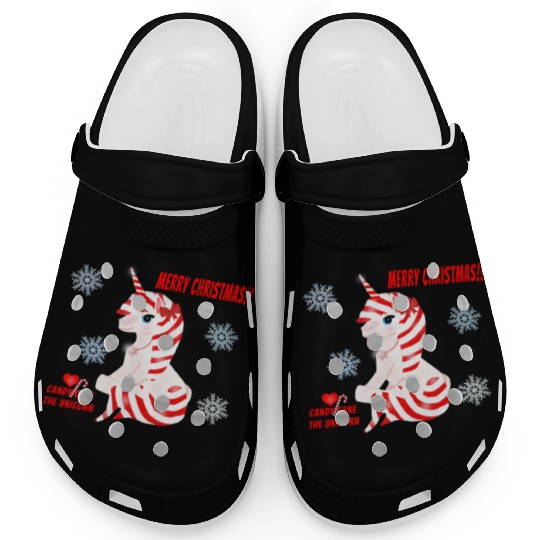 "Candy Cane the Unicorn" (Snowflake Snuggliezz) Clogs