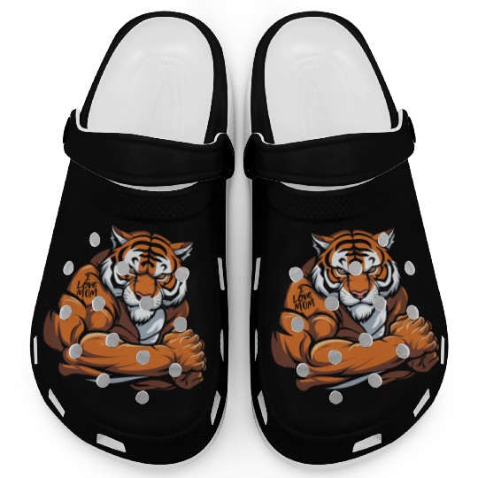Tiger I Love Mom Clogs