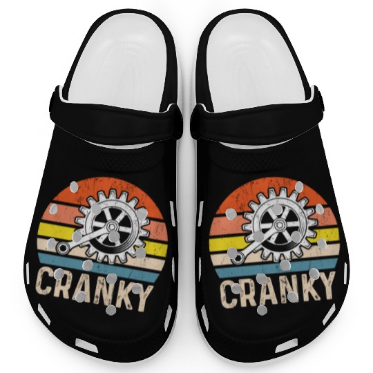 Cranky Vintage Sun funny Bicycle Lovers Clogs