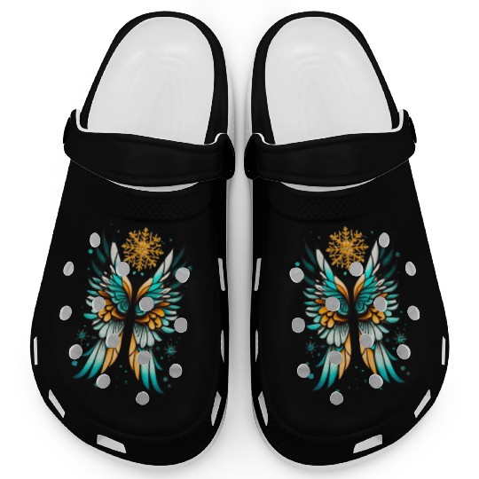 Angel Wings Embracing Snowflakes Clogs