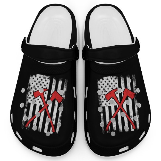 US Patriotic Firefighter Clogs