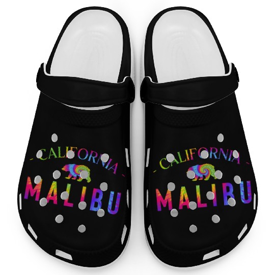 Malibu California Bicycle Club In a Tie Dye Design Clogs
